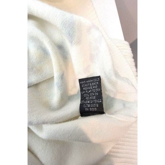 AGB Floral Sweater Women's XL Button Front Summer Cardigan Off White - Picture 12 of 12